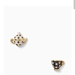 Kate Spade polka dot Tea Pot & Cup earrings